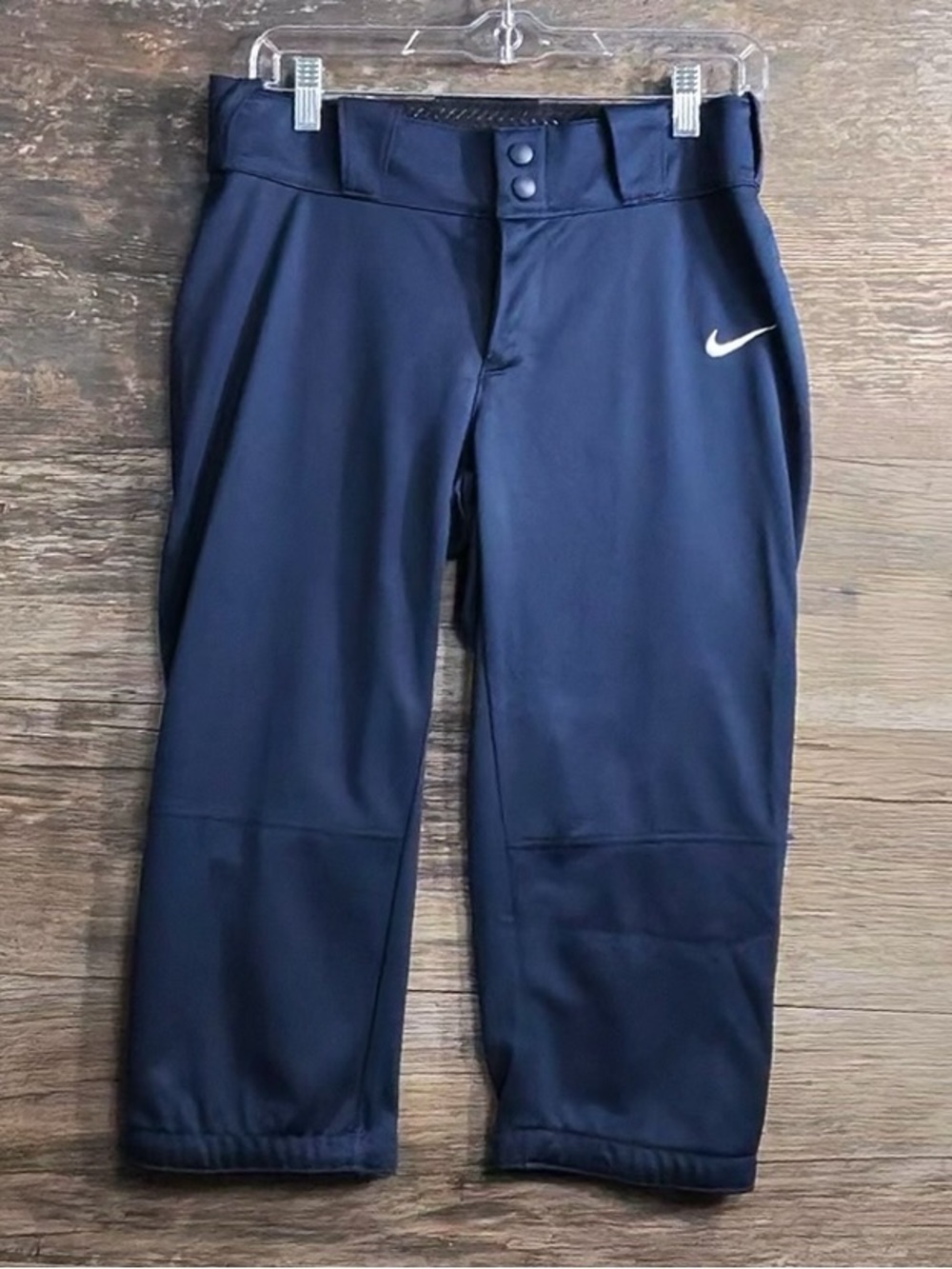 Nike Navy Blue Athletic Softball Pants with White Swoosh